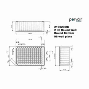 Porvair Sciences 96 Well, 2 ml, Round, U-Bottom Deep well plate 219020MB Porvair Sciences 96 Well, 2 ml, Round, U-Bottom Deep well plate 219020MB