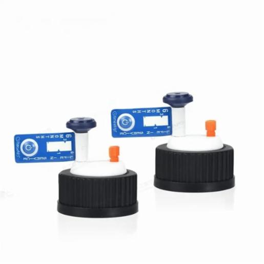 LABPRO QuickFit GL45 Safety Cap With 4 Ports Including 1x Air Valve and 3 x 1/4’’-28 Fitting for 1/8’’ Tubing, 100pcs/ctn LPQ003830