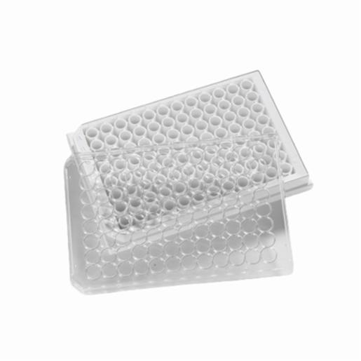 Porvair Sciences 96 Well 350 µl solid F bottom Polystyrene, White assay plate, TC Treated, With Lid 204512