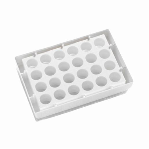 Porvair Sciences 24 Well White glass bottom assay plate With Lid 324051